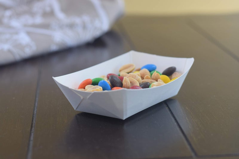 JA Kitchens Mini White Paper Food Tray - 250 Pieces 1/4 Pound Tray - Image 4